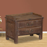 Indian Hand Carved Solid Wooden Bedside Table 70